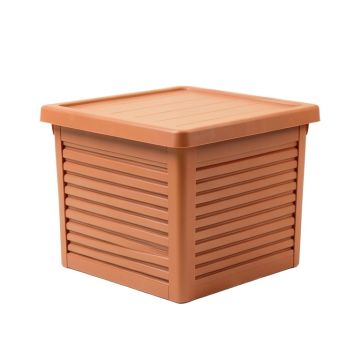 Meadow Bluff Closed Outdoor Storage Box - Terracotta