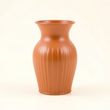 Fern Branch Empty Decorative Vase - Terracotta (synthetic illustration; no displayed measurements)