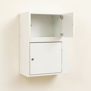 Brook Edge Wall-Mounted Entry Cabinet - White (synthetic illustration; no displayed measurements)