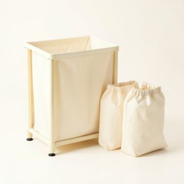 Dune Canyon Laundry Sorting Station With Plain Removable Bags - Cream (synthetic illustration; no displayed measurements)