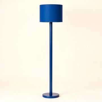 Olive Dale Floor Lamp With A Plain Fabric Shade - Blue (synthetic illustration; no displayed measurements)
