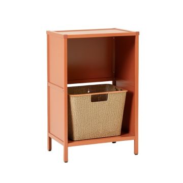 Sage Crest Freestanding Pull-Out Hamper Cabinet - Terracotta