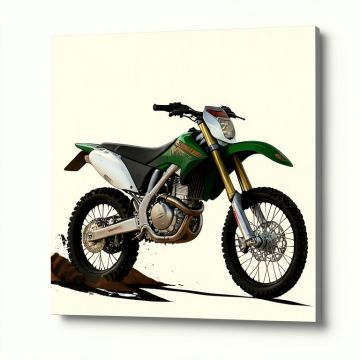 Dirt Bike Motocross Dust Cloud - Wrapped Canvas Graphic Art Print (synthetic illustration; no displayed measurements)