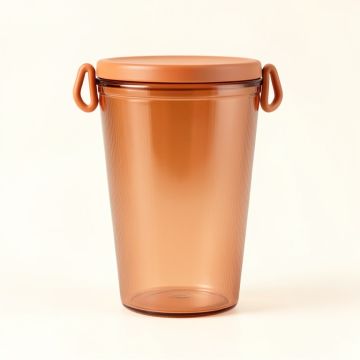 Ridge Arc Storage Canister With Lid - Terracotta (synthetic illustration; no displayed measurements)