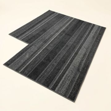 Amalfi Striped Charcoal Indoor / Outdoor Area Rug (synthetic illustration; no displayed measurements)