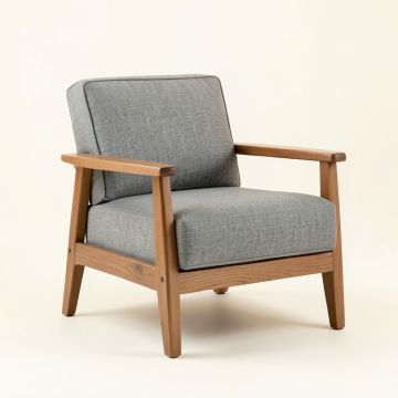 Wren Arc Upholstered Armchair - Gray (synthetic illustration; no displayed measurements)