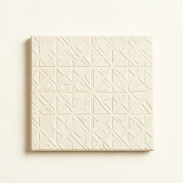 Pine Bend Uninstalled Square Decorative Tile - Ivory (synthetic illustration; no displayed measurements)