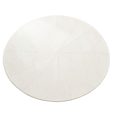 Olive Bend Round Area Rug - White