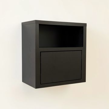 River Crossing Wall-Mounted Entry Cabinet - Black (synthetic illustration; no displayed measurements)