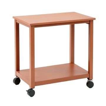 Birch Crest Empty Rolling Workshop Cart - Terracotta (synthetic illustration; no displayed measurements)