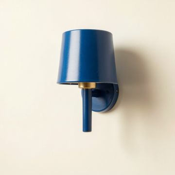 Reed Bend Wall Sconce Mounted On A Plain Wall - Blue (synthetic illustration; no displayed measurements)