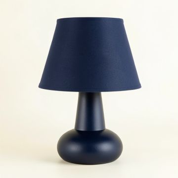 Stone Canyon Table Lamp With A Plain Fabric Shade - Navy (synthetic illustration; no displayed measurements)