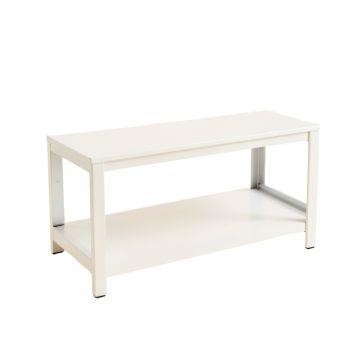 Hill Crest Narrow Outdoor Storage Bench - White