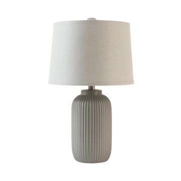 Fern Dell Table Lamp With A Plain Fabric Shade - Gray
