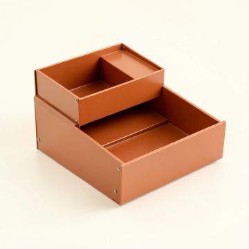 Clay Branch Empty Coffee-Station Organizer - Terracotta (synthetic illustration; no displayed measurements)