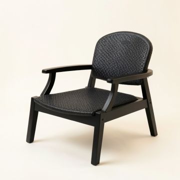 Clay Crossing Outdoor Lounge Chair - Black (synthetic illustration; no displayed measurements)