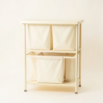 Maple Dale Laundry Sorting Station With Plain Removable Bags - Cream (synthetic illustration; no displayed measurements)