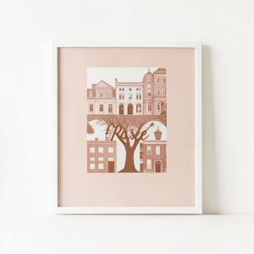New York State Of Mind Rose Gold United States Cities - Textual Art Print (synthetic illustration; no displayed measurements)