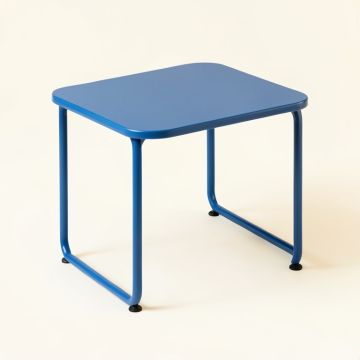 Maple Arc Compact Balcony Table - Blue (synthetic illustration; no displayed measurements)
