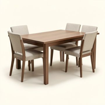 Alyssya Butterfly Leaf Rubberwood Solid Wood Dining Set (synthetic illustration; no displayed measurements)