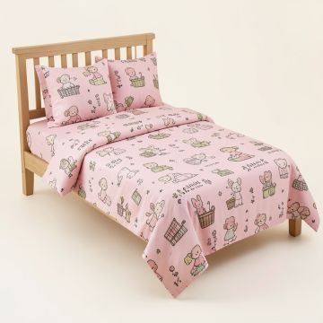 Pink Chocolate Four-Piece Nursery Decor Set (synthetic illustration; no displayed measurements)