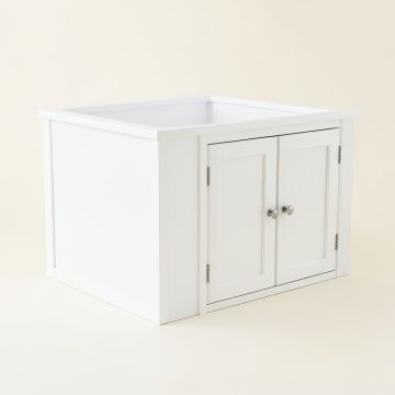 Cove Brook Empty Furniture-Style Litter Enclosure - White (synthetic illustration; no displayed measurements)