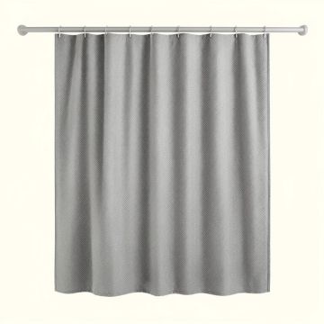 Aspen Branch Shower Curtain Hanging Flat From A Plain Rod - Gray (synthetic illustration; no displayed measurements)
