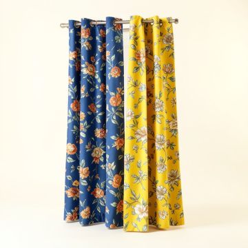 Volkard Floral Thermal Grommet Curtain Panels (synthetic illustration; no displayed measurements)