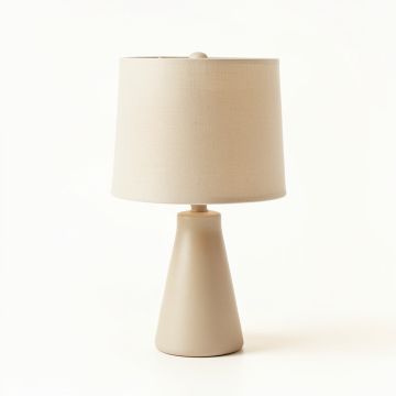 Meadow Bluff Table Lamp With A Plain Fabric Shade - Beige (synthetic illustration; no displayed measurements)