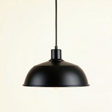 Linden Crest Pendant Light Suspended From One Plain Cable - Black (synthetic illustration; no displayed measurements)