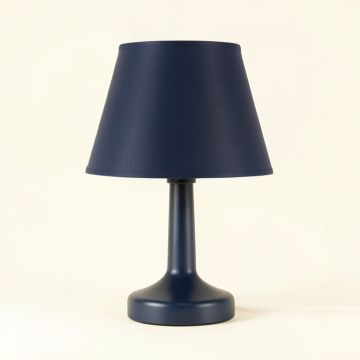 Heath Crossing Table Lamp With A Plain Fabric Shade - Navy (synthetic illustration; no displayed measurements)