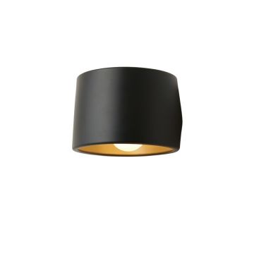 Dune Bend Wall Sconce Mounted On A Plain Wall - Black