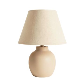 Cedar Bluff Table Lamp With A Plain Fabric Shade - Beige (synthetic illustration; no displayed measurements)