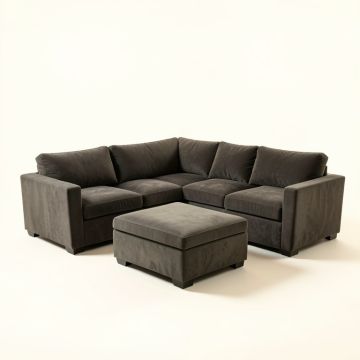 Abdul-Raheem 98 '' Wide Microfiber/Microsuede Symmetrical Modular Corner Sectional With Ottoman (synthetic illustration; no displayed measurements)