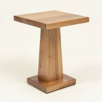 Mader Solid Wood Pedestal End Table (synthetic illustration; no displayed measurements)