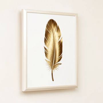 Fashion And Glam Royal Gold Feathers - Graphic Art Print (synthetic illustration; no displayed measurements)