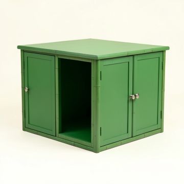 Aspen Arc Empty Furniture-Style Litter Enclosure (synthetic illustration; no displayed measurements)