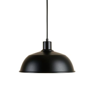 Linden Crest Pendant Light Suspended From One Plain Cable - Black