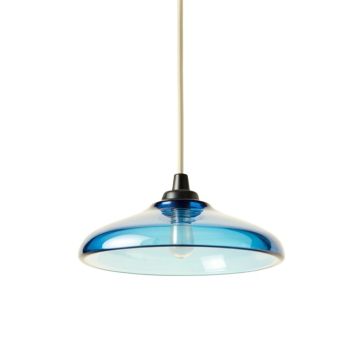 Birch Dale Pendant Light Suspended From One Plain Cable - Blue