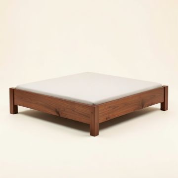 Solid Wood Low Profile Platform Bed (synthetic illustration; no displayed measurements)