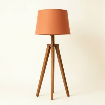 Linden Brook Floor Lamp With A Plain Fabric Shade - Terracotta (synthetic illustration; no displayed measurements)
