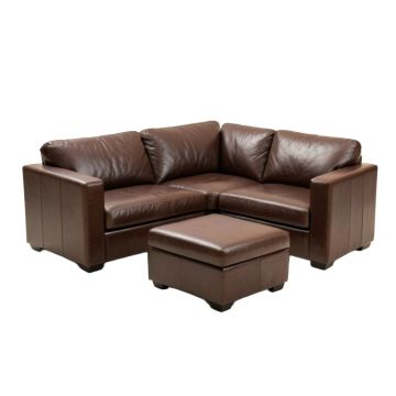 Henriquez 123 '' Wide Faux Leather Sofa & Chaise With Ottoman