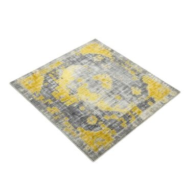 Gaeta Abstract Gray/Yellow Area Rug