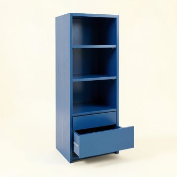Moss Edge Narrow Cubby Tower - Blue (synthetic illustration; no displayed measurements)