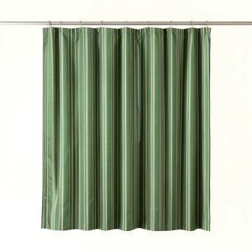 Willow Canyon Shower Curtain Hanging Flat From A Plain Rod - Green (synthetic illustration; no displayed measurements)