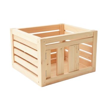 Ash Edge Empty Furniture-Style Pet Crate - Beige (synthetic illustration; no displayed measurements)