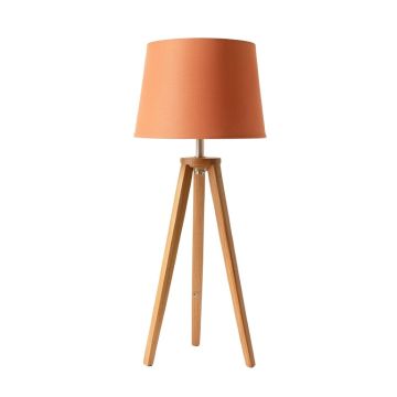 Oak Crest Floor Lamp With A Plain Fabric Shade - Terracotta (synthetic illustration; no displayed measurements)