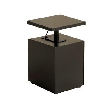 Brightech Madison Nightstand Side Table With Built In Lamp And Usb Port , Black