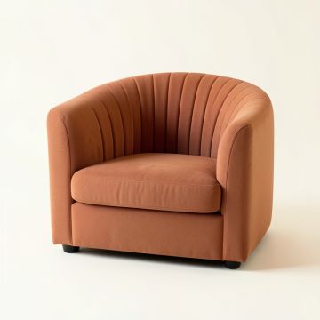 Shore Branch Upholstered Armchair - Terracotta (synthetic illustration; no displayed measurements)