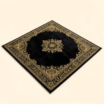 Wool Hand-Tufted Black/Gold Area Rug (synthetic illustration; no displayed measurements)